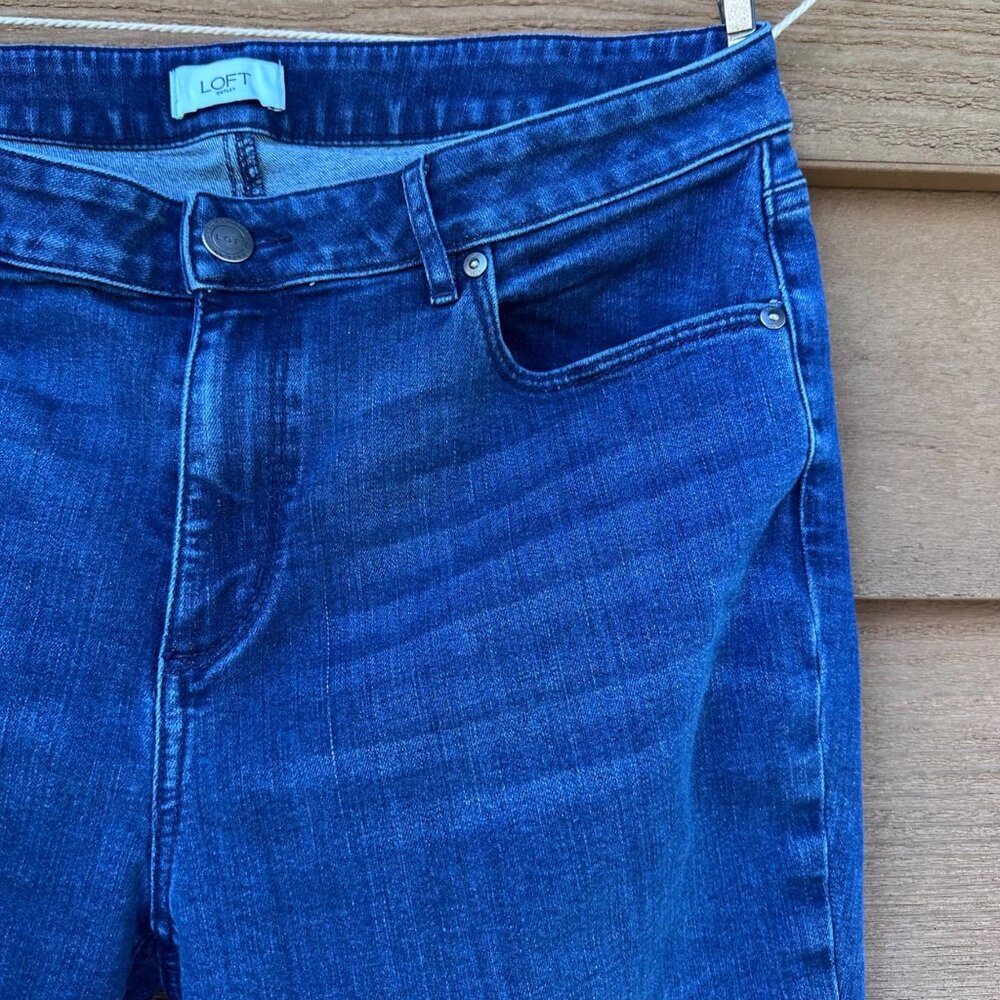 LOFT Outlet Womens Blue Denim Curvy Bootcut Jeans Size 14 - Picture 7 of 13